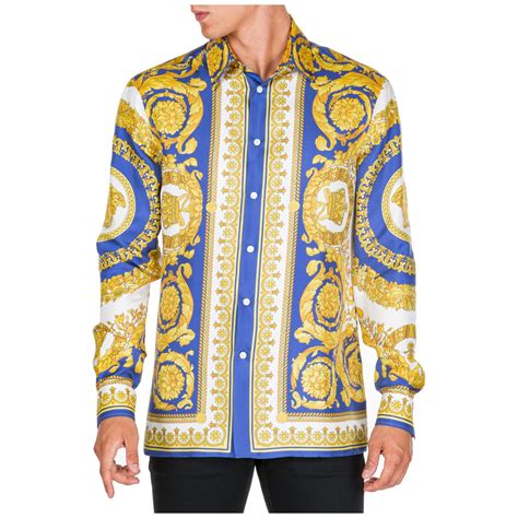 mens versace designer shirts|versace long sleeve shirt men.